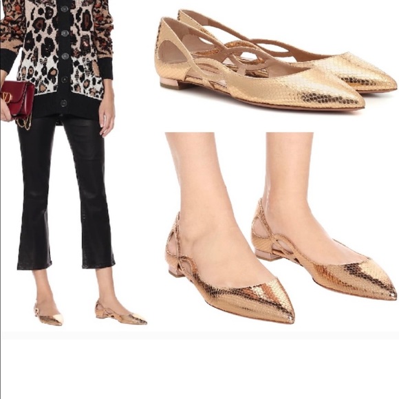 New Forever Snake Embossed Pointed Toe Flat 35.5 (runs large) - Picture 9 of 10